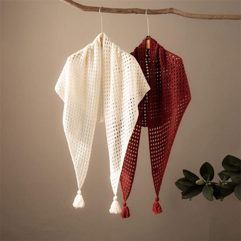 2025新款时尚百搭其他简约休闲镂空披肩，披肩，江帆羊绒