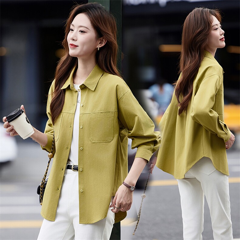 长袖衬衫2025年春季新款女装衬衣时尚洋气休闲大码百搭高级感上衣，女装衬衫，丽影随形