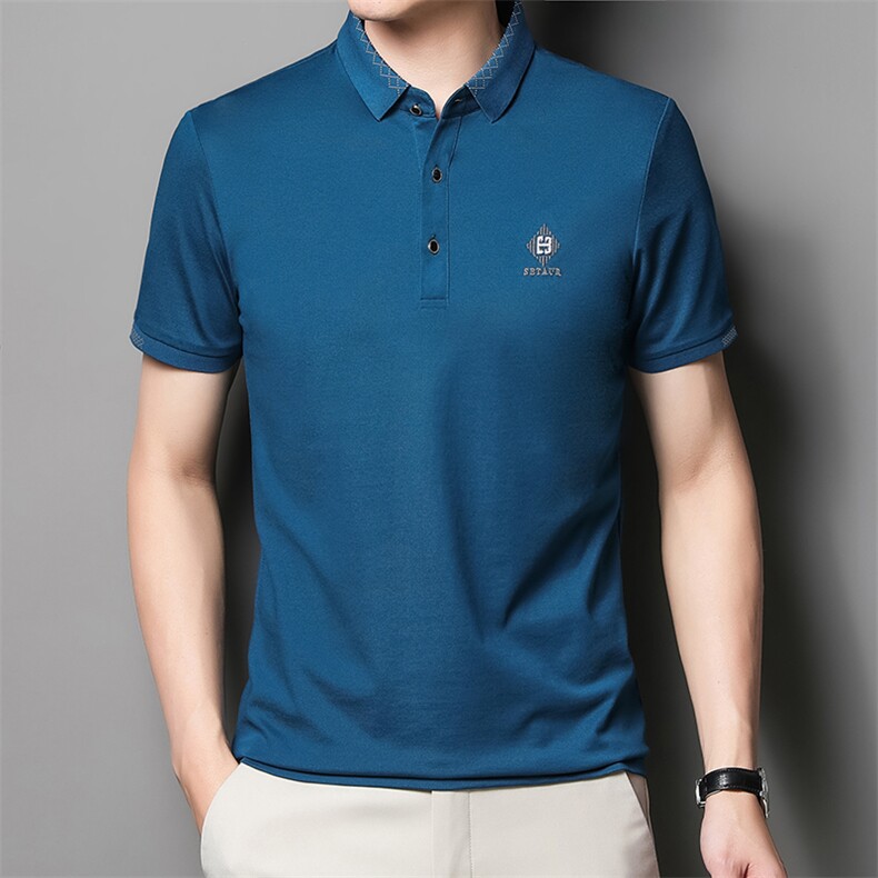 中青年夏季2022薄款男士短袖POLO衫透气丝光商务潮流半袖上衣P53,男装Polo衫,星座1105-3