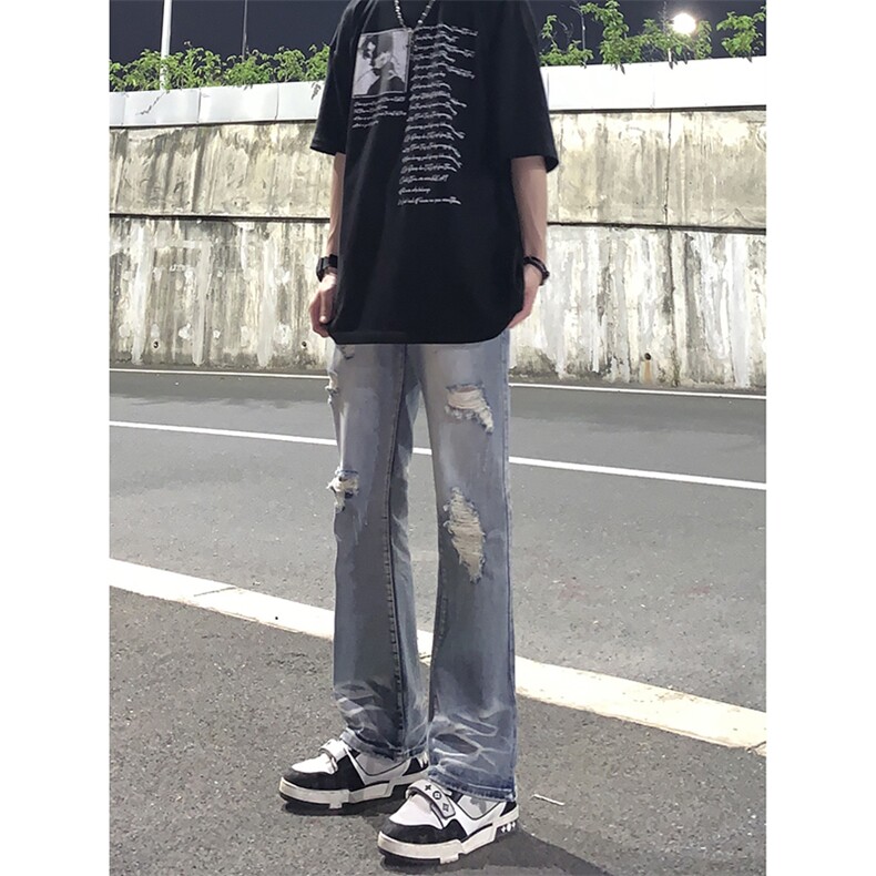夏季美式高街ins小众破洞牛仔裤货号K755P6578,男装牛仔裤,电商A063