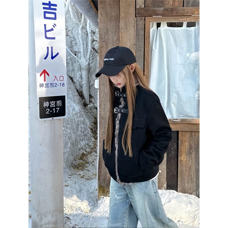 座山雕羊羔毛外套棉服男女冬季加绒双皮扣立领棉衣LM60566-P110,男装棉衣,星座1008