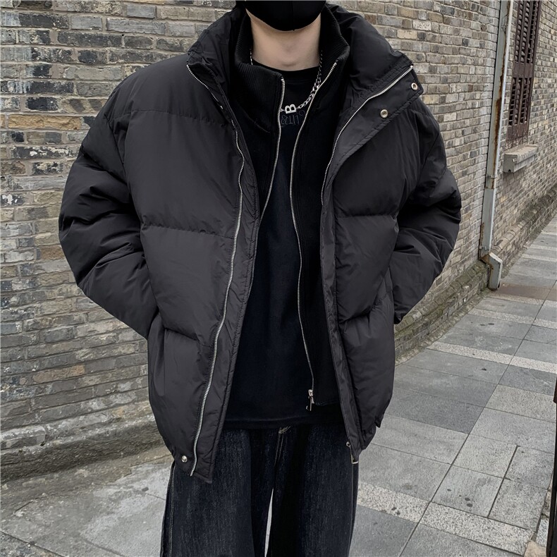 高级感白色羽绒棉服男冬季立领假两件棉衣痞帅炸街外套潮棉袄p98,男装棉衣,电商C307