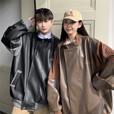 港风肩膀民族风大码M-5XL夹克男情侣皮衣男女外套男JK8756P110控，男装民族服装，星座227-7