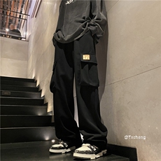 港风秋季新款大口袋工装裤INS宽松直筒休闲裤B315-K23396-p55控68，男装工装外套，电商B315