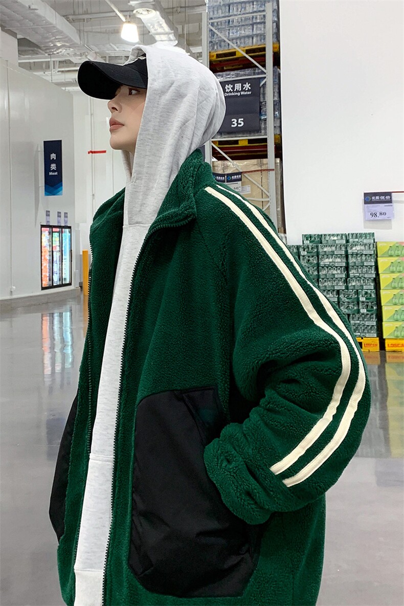 2024冬款加绒时尚立领棉服羊羔绒棉衣外套男女8339-P125控价178,男装棉衣,电商A441-1