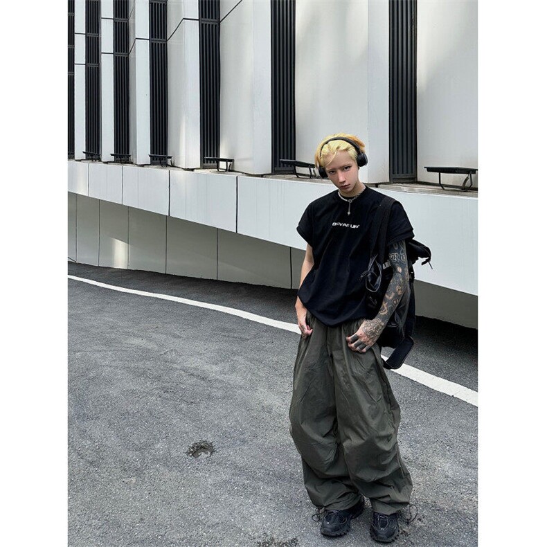 24潮牌欧美高街vibe工装抽绳伞兵裤BK2311-P60控88，男装休闲裤，星座1002-1