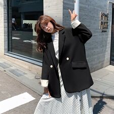 跑量2色！19新款廓形宽松撞色小西装8218-1961，女装风衣，卡莱