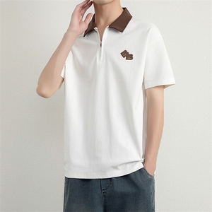 夏季短袖男毛巾绣翻领POLO衫T恤宽松休闲半袖上衣YD35016-P38图片