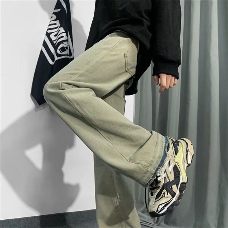 牛仔裤男美式街头hiphop裤子男ins潮欧美高街宽松直筒裤N2892-P40,男装牛仔裤,星座1008-1