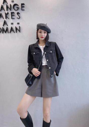 牛仔拼接外套,其它,米可儿