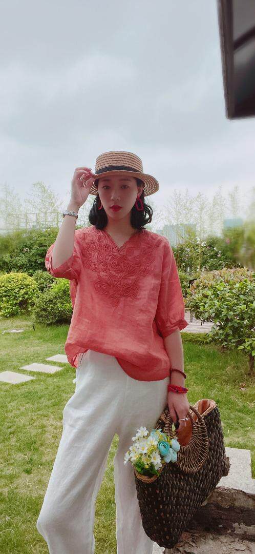 纯苎连衣裙小衫裤子裙子衬衣 时尚风 风淑女风休闲风，女装连衣裙，川哲