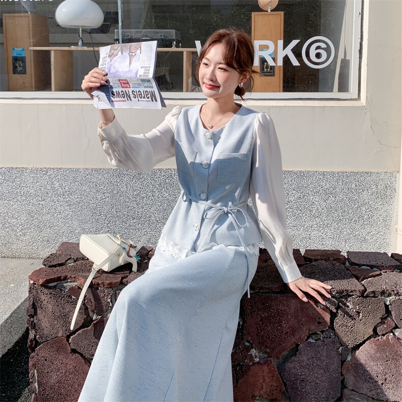 2026年春季法式优雅早春两件套套裙女温柔风气质穿搭，女装套装/套裙，霓裳依族