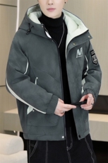 加绒加厚连帽夹克男秋冬时尚潮流加厚棉衣男外套MY651-P88，男装夹克，星座310B-3