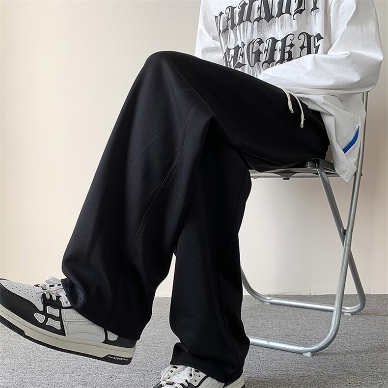 TC18-TP35控价48春季新品2023百搭纯色宽松直筒休闲裤ins潮运动裤,男装休闲裤,电商A102-1