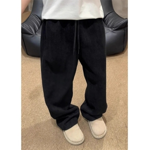 灰色美式覆古斑马纹弯刀卫裤男秋季cleanfit慵懒风裤子重磅阔腿裤图片