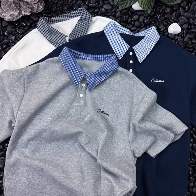 【有货】DTA199-P42夏季polo衫学院风拼料翻领T恤男假两件上衣潮,男装Polo衫,星座603-2