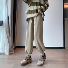运动裤女裤子2023新款秋季小个子束脚裤宽松休闲秋冬灰色卫裤，女装休闲裤，梦白服饰厂