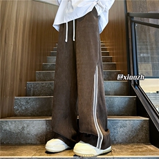 XZ616秋冬重磅欧棉绒撞色织带拼接破缝休闲长裤TY1118P55控68，男装休闲裤，星座512A（原616）