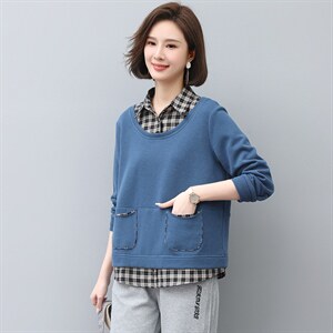 2024年秋季新款韩版休闲百搭卫衣女长袖气质减龄上衣服女打底衫棉图片