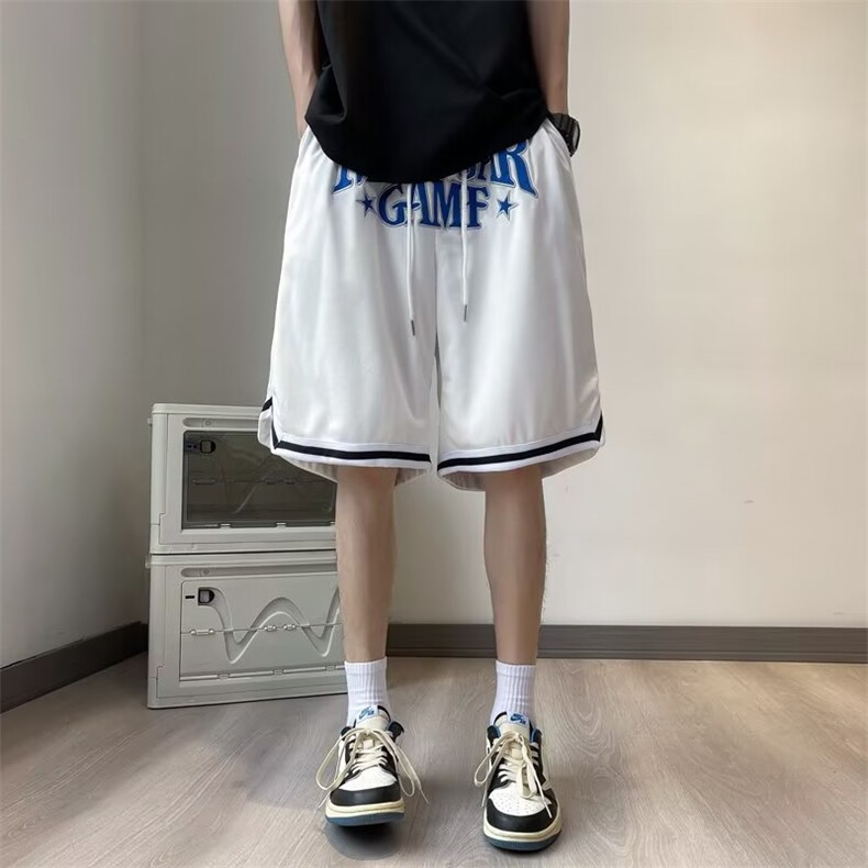 休闲运动短裤网眼刺绣韩版潮流痞子帅气2024夏季篮球裤K4108-P26,男装休闲裤,星座412-3
