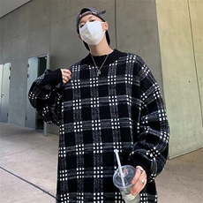 半高领毛衣男士春秋款日系慵懒风宽松套头针织衫潮牌百搭线衣外套，男装针织衫/毛衣，星座716-2