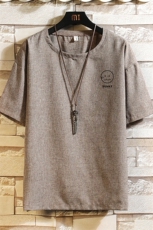ZT71072-P35风复古亚短袖男t恤男半袖砖墙控48，男装T恤，电商A040A