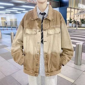 美式情侣牛仔外套春秋季新款渐变上衣宽松痞帅工装夹克男 JK1170图片