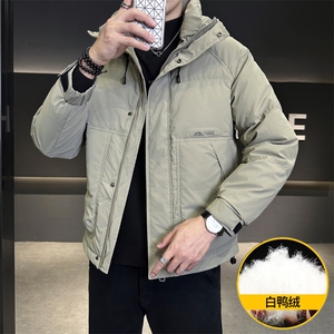 M736-P160  标50%白鸭绒2025新款羽绒服男冬季连帽潮流百搭青年图片