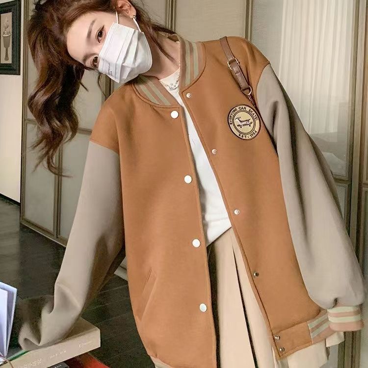 J9927-P40潮复古慵懒风小众外穿棒球服外套,女装短外套,星座617A-2