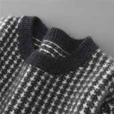 2025年秋季新款七针十字花针织男士羊毛衫上衣时尚休闲通勤百搭，男装羊毛衫，雅邦羊绒