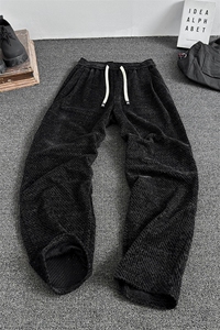 K5060/P40新款秋装老钱风弯刀裤休闲裤男运动卫裤大码宽松长裤子图片