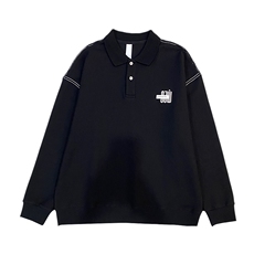 AW15/P78控108秋季社会小伙polo衫领炸街痞帅套头长袖卫衣男黑首2，男装卫衣，星座305B-1