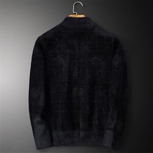 3331 冬季暗格花纹休闲加厚保暖水貂绒开衫外套图片