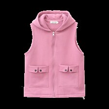 2022年秋季纯色连帽棉常规拉链马夹，女装马甲，依倍林