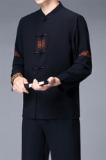 唐装男春季新款套装中老年风男装复古中山装中式男士立领外套，男装民族服装，电商B212（原钱塘6029）