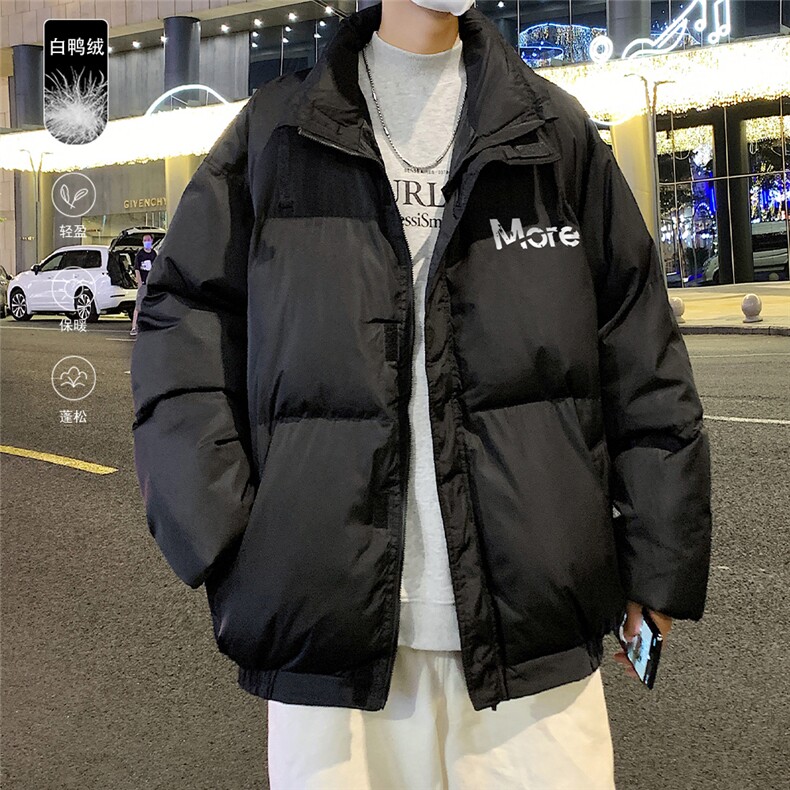 港风冬季新款立领白鸭绒羽绒服男潮宽松印花YR6216P195控258,男装羽绒服,电商A268A