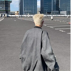 美式街头秋冬刺绣字母麂皮夹克外套拉链男女同款外套W6709/P75图片