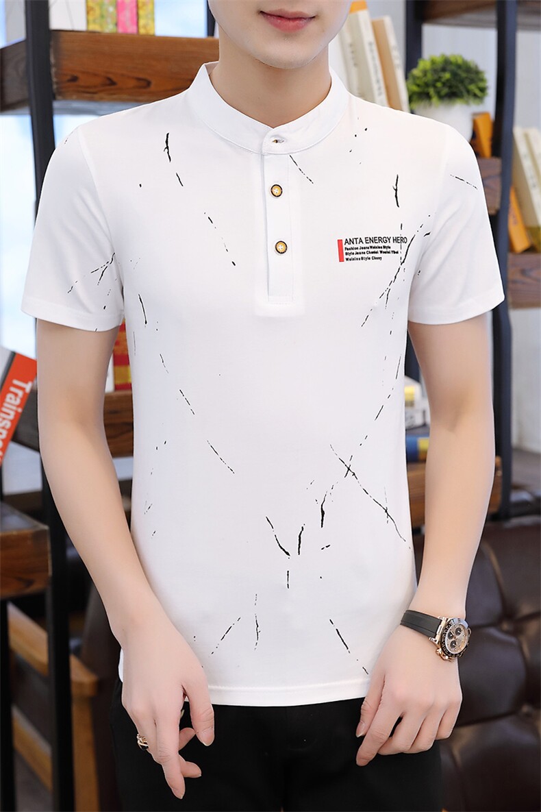 2021夏季立领Polo衫纯棉时尚短袖男休闲上衣DSA158-T0778,男装Polo衫,星座310B-3