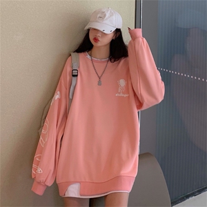 发泡印花假两件薄款卫衣女 E152-P52图片