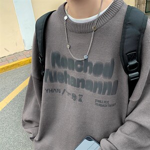 抖音供货、现货非烫画秋冬圆领毛衣宽松打底衫 D223A-MY2201-P55图片