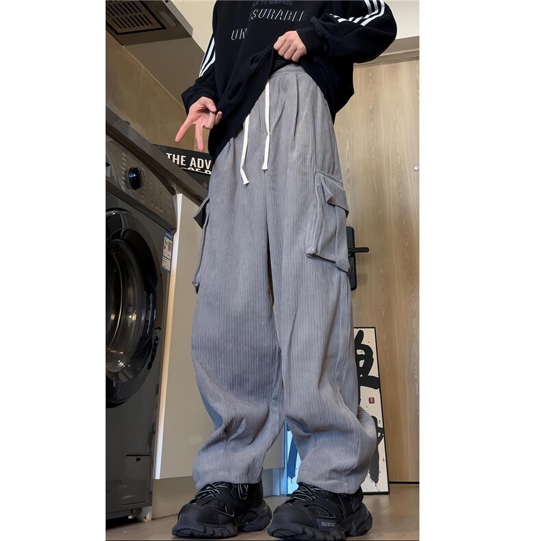 美式复古可束脚hiphop工装裤嘻哈阔腿拖地伞兵休闲裤潮D507/P60，男装工装外套，星座206（原A221）