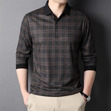 G2971男士2023年春季新款长袖体恤青年翻领POLO衫套头t恤P52图片