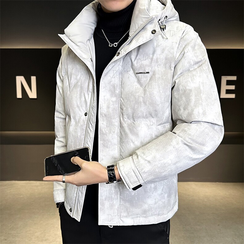 标50绒2025新款面料染彩现代男士连帽羽绒服外套9928P175，男装羽绒服，电商A225