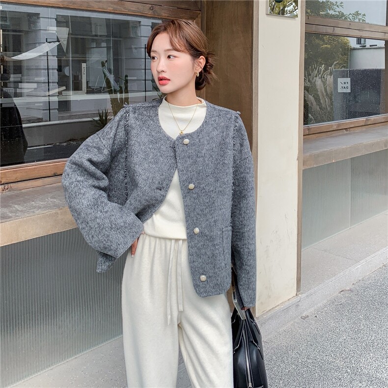 【上新】70毛拉毛双面呢大衣外套2C075-872-P240-K348,女装毛呢外套,2C075