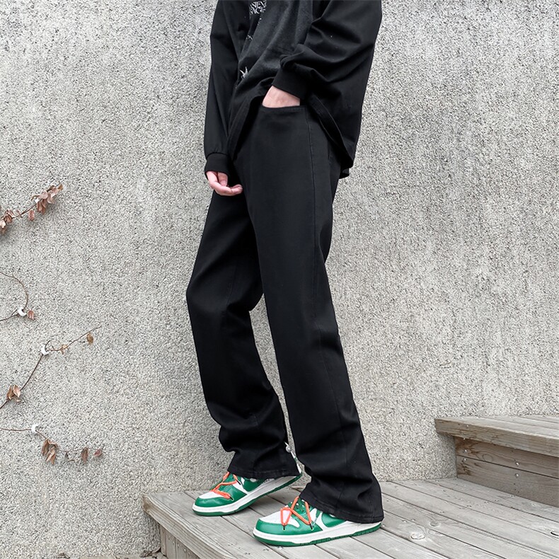 美式高街vibe休闲裤男ins潮牌工装长裤显瘦直筒微喇叭裤E32P43,男装牛仔裤,星座1116-2