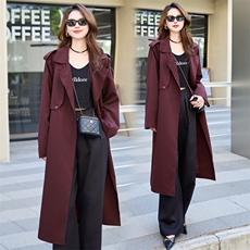 安哥拉红风衣外套女款2025新款春秋妈妈长款高个子高级感超火大衣，女装风衣，艾仟回(原伊仟回)