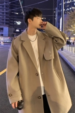 秋冬装新款毛呢大衣男中长款外套韩版潮流学生上衣812-F613-P128，男装毛呢大衣，星座812