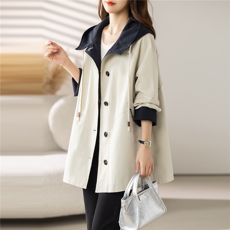 现货！2025秋装新款中长款风衣外套女，女装风衣，慕咨