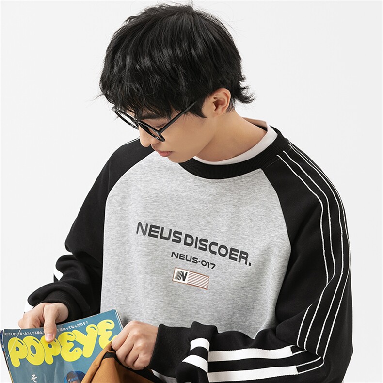 2026春季新款男装日系潮牌宽松拼色卫衣开衫休闲外套WY582-F89,女装短外套,电商A101（原外27）