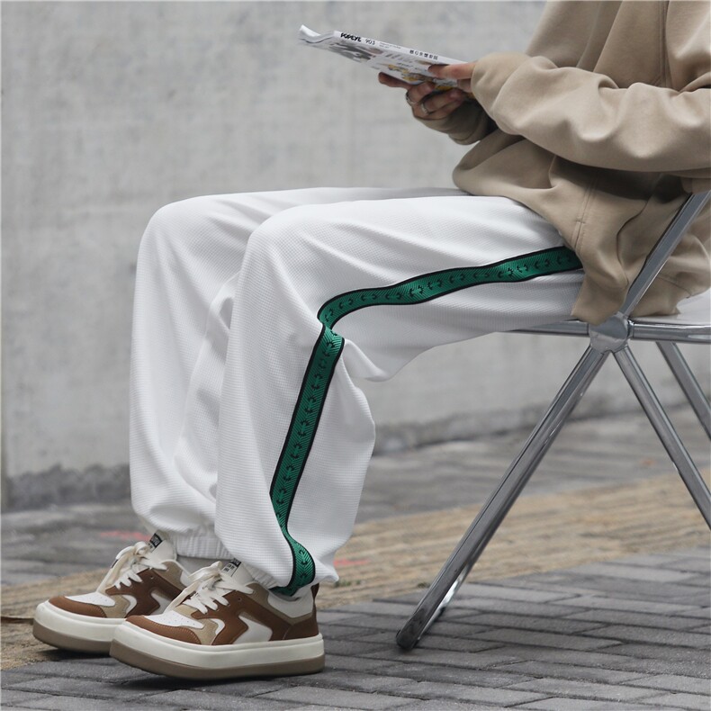 高品质华夫格休闲裤大码宽松长裤模特图B299-X5312-P45-限58，男装休闲裤，电商A061-1